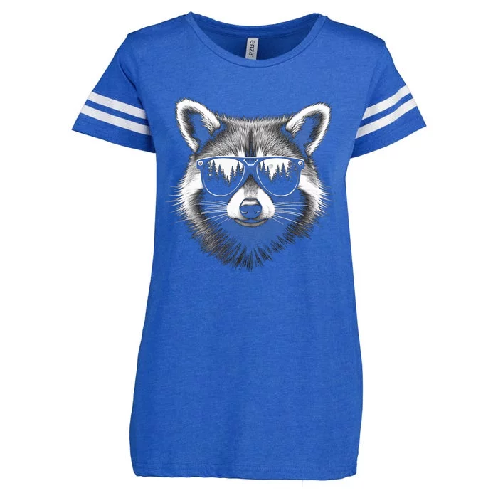 Funny Raccoon In Sunglasses Raccoon Enza Ladies Jersey Football T-Shirt