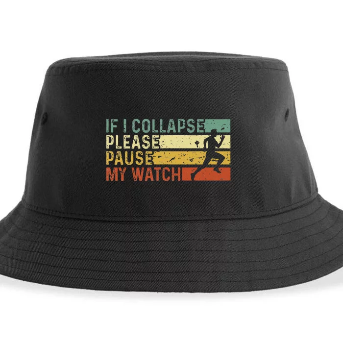 Funny Runner If I Collapse Please Pause My Watch Running Sustainable Bucket Hat