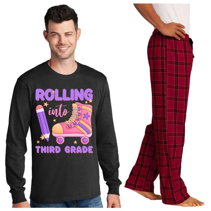 Funny Rolling Into 3rd Grade Long Sleeve Pajama Set