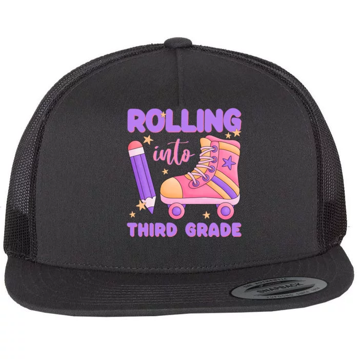 Funny Rolling Into 3rd Grade Flat Bill Trucker Hat