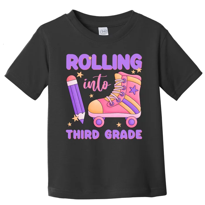 Funny Rolling Into 3rd Grade Toddler T-Shirt