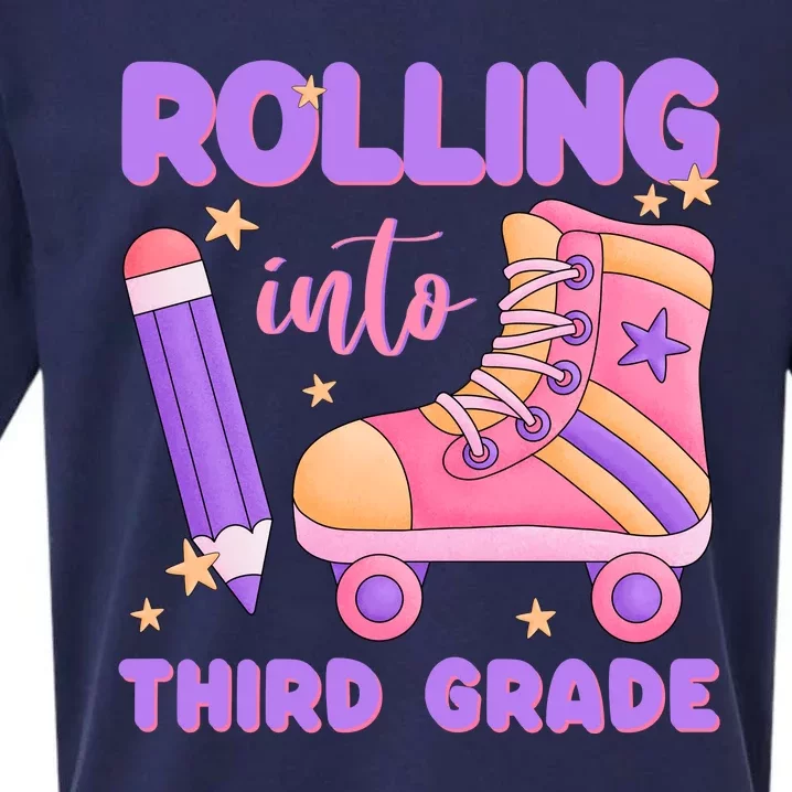 Funny Rolling Into 3rd Grade Sueded Cloud Jersey T-Shirt