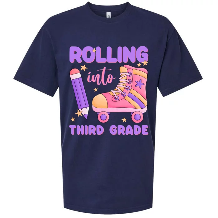 Funny Rolling Into 3rd Grade Sueded Cloud Jersey T-Shirt