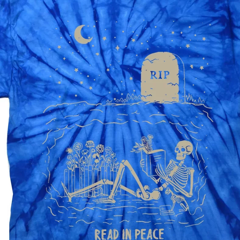 Funny Read In Peace Skeleton Halloween Read Banned Books Gift Tie-Dye T-Shirt