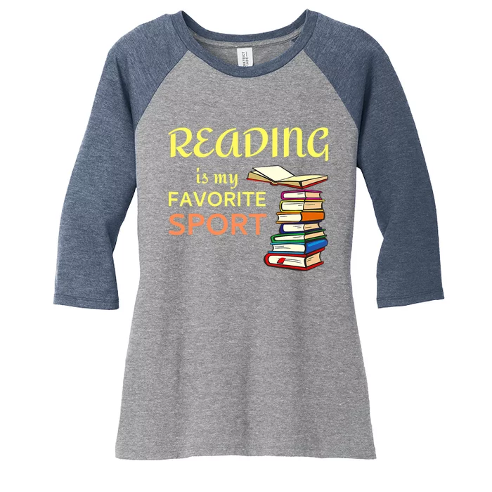 Funny Reading Is My Favorite Sport For Book Lovers Women's Tri-Blend 3/4-Sleeve Raglan Shirt