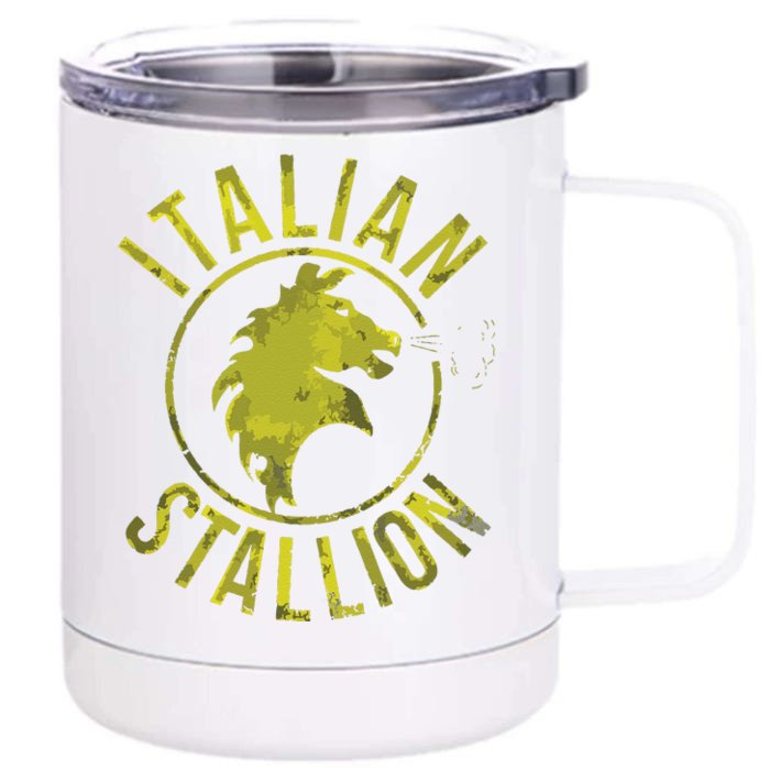 Funny Rocky Italian Stallion Horse Front & Back 12oz Stainless Steel Tumbler Cup