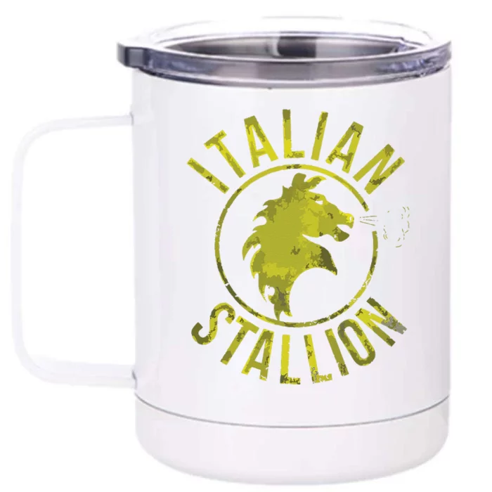 Funny Rocky Italian Stallion Horse Front & Back 12oz Stainless Steel Tumbler Cup