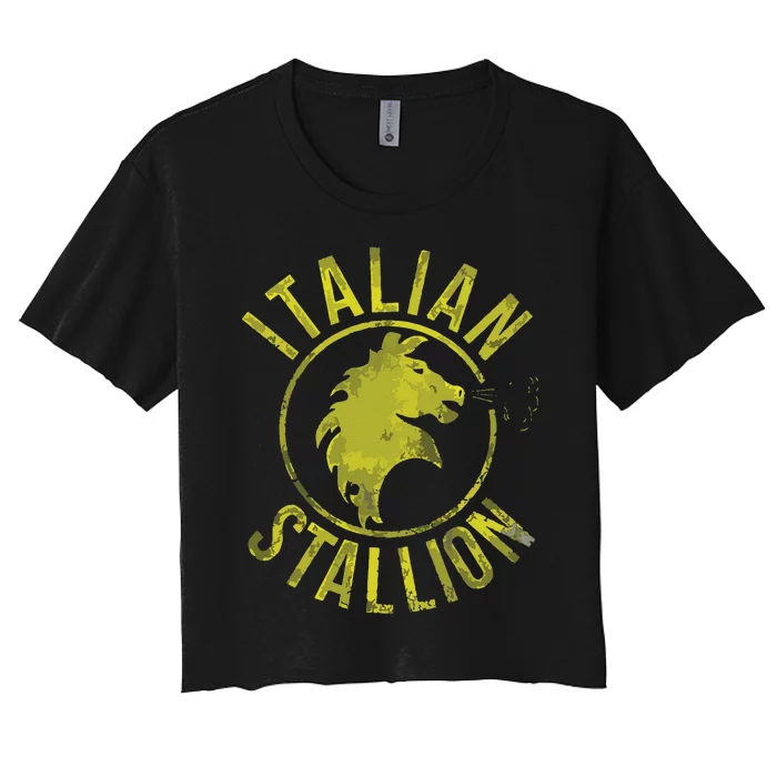 Funny Rocky Italian Stallion Horse Women's Crop Top Tee