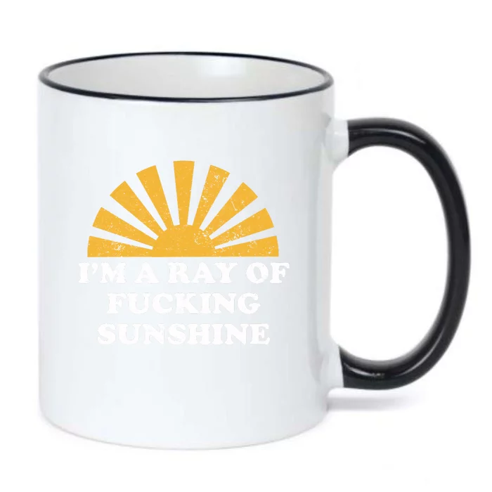 Funny Retro I Am A Ray Of Fucking Sunshine Gift Black Color Changing Mug