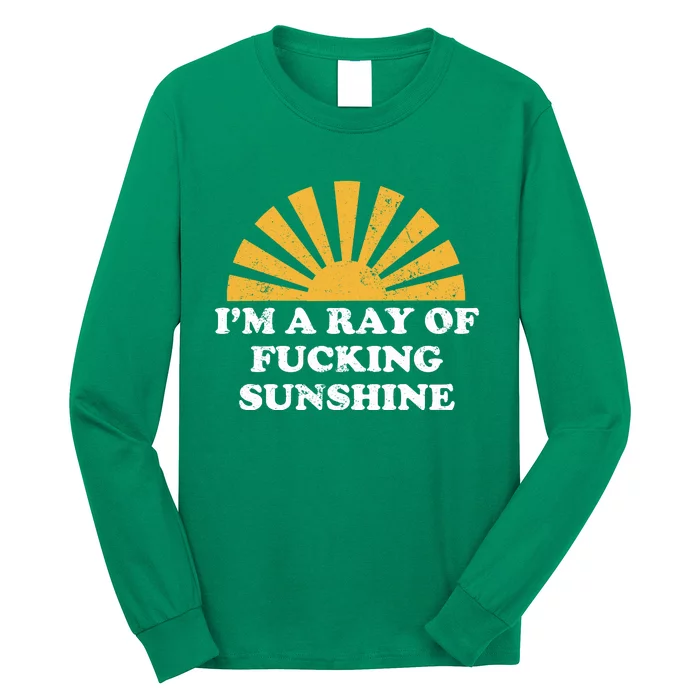 Funny Retro I Am A Ray Of Fucking Sunshine Gift Long Sleeve Shirt