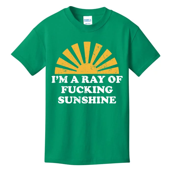 Funny Retro I Am A Ray Of Fucking Sunshine Gift Kids T-Shirt