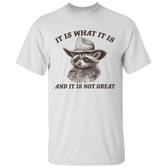 Funny Raccoon It Is What It Is And It Is Not Great Tall T-Shirt