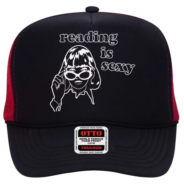 Funny Reading Is Sexy Gift For Bookworms High Crown Mesh Trucker Hat