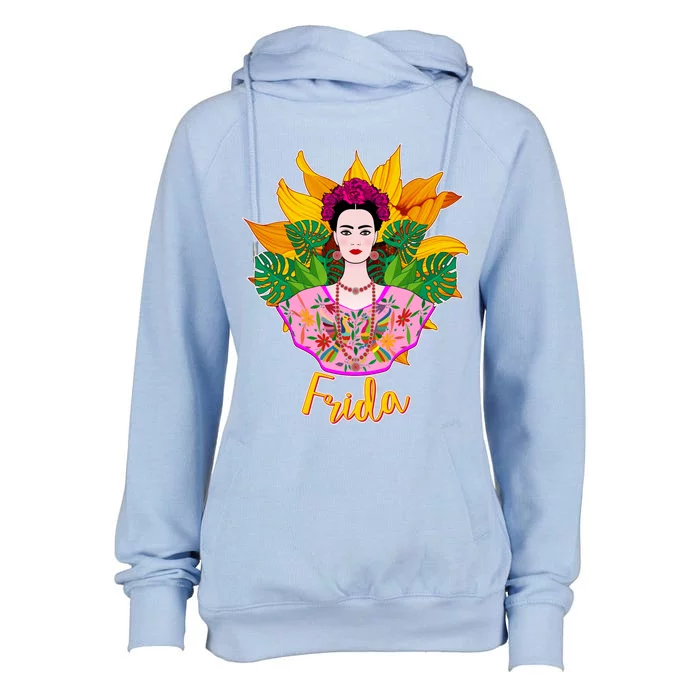 Frida Kahlo Womens Funnel Neck Pullover Hood