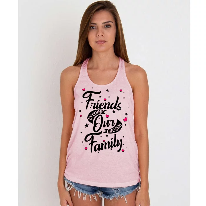 Friends Become Our Chosen Family Women's Knotted Racerback Tank