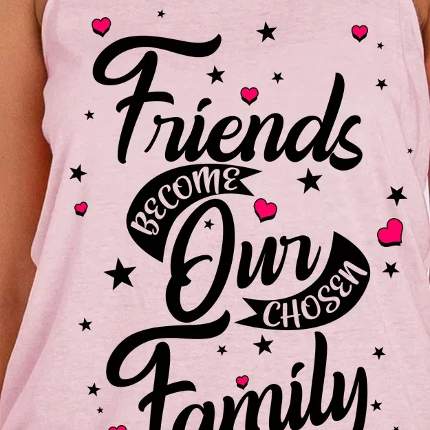 Friends Become Our Chosen Family Women's Knotted Racerback Tank