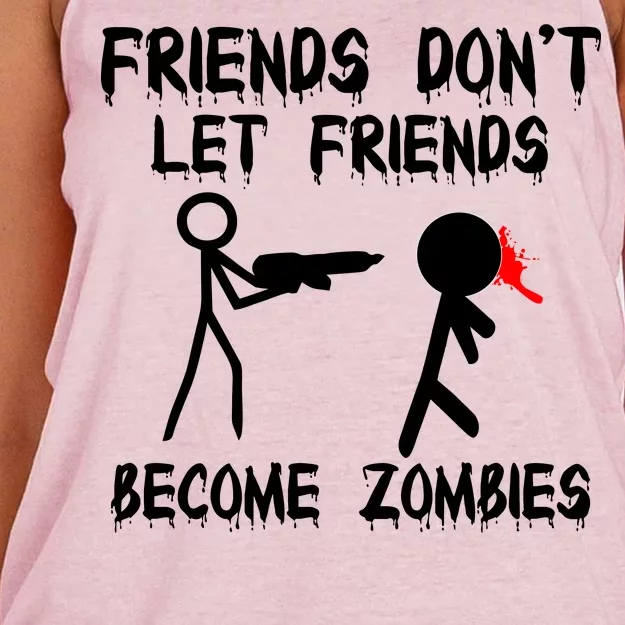 Friends Don't Let Friends Become Zombies Women's Knotted Racerback Tank