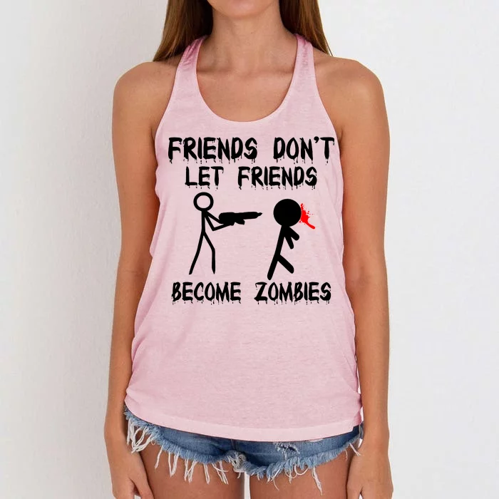 Friends Don't Let Friends Become Zombies Women's Knotted Racerback Tank