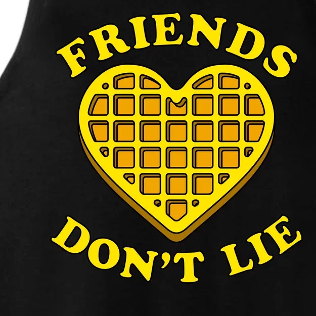 Friends Dont Lie Waffle Heart Ladies Tri-Blend Wicking Tank