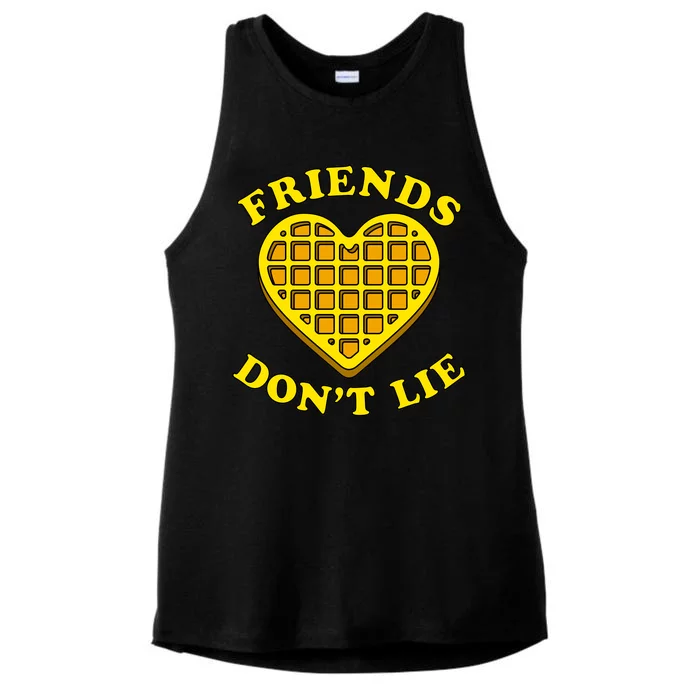 Friends Dont Lie Waffle Heart Ladies Tri-Blend Wicking Tank