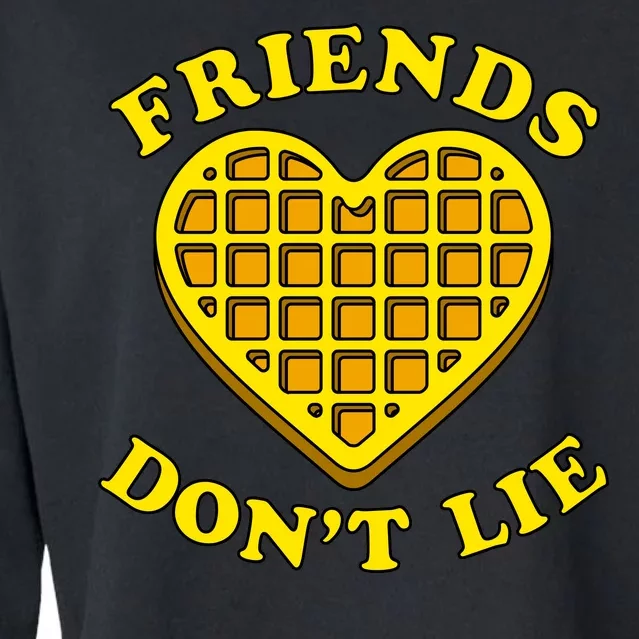 Friends Dont Lie Waffle Heart Cropped Pullover Crew