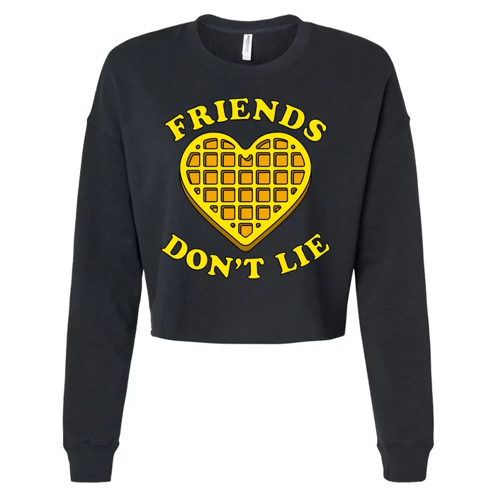 Friends Dont Lie Waffle Heart Cropped Pullover Crew