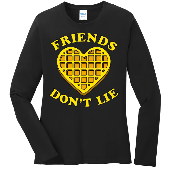 Friends Dont Lie Waffle Heart Ladies Long Sleeve Shirt