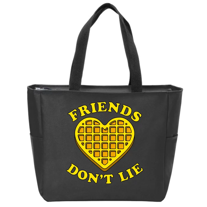 Friends Dont Lie Waffle Heart Zip Tote Bag