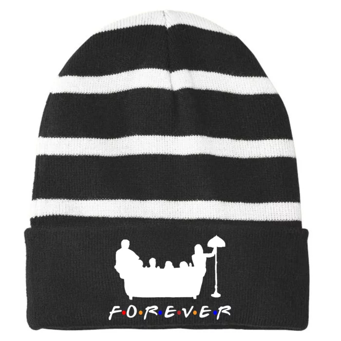 Friends Forever Striped Beanie with Solid Band