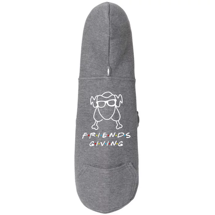 Friends Giving Funny Thanksgiving Doggie 3-End Fleece Hoodie