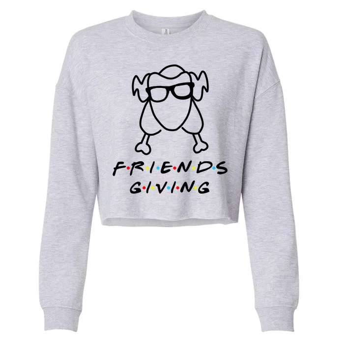 Friends Giving Funny Thanksgiving Cropped Pullover Crew