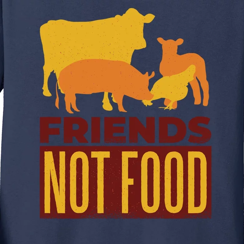 Friends Not Food Kids Long Sleeve Shirt