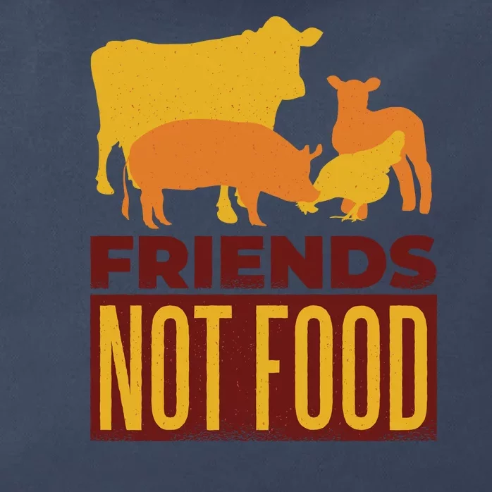 Friends Not Food Zip Tote Bag