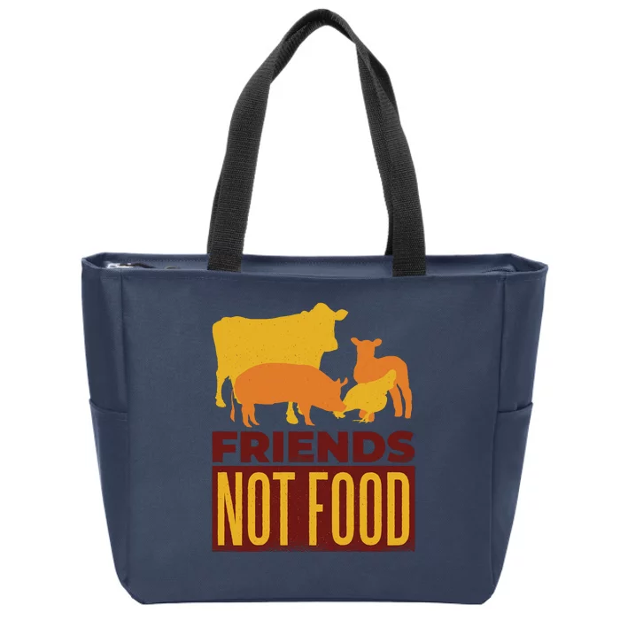 Friends Not Food Zip Tote Bag