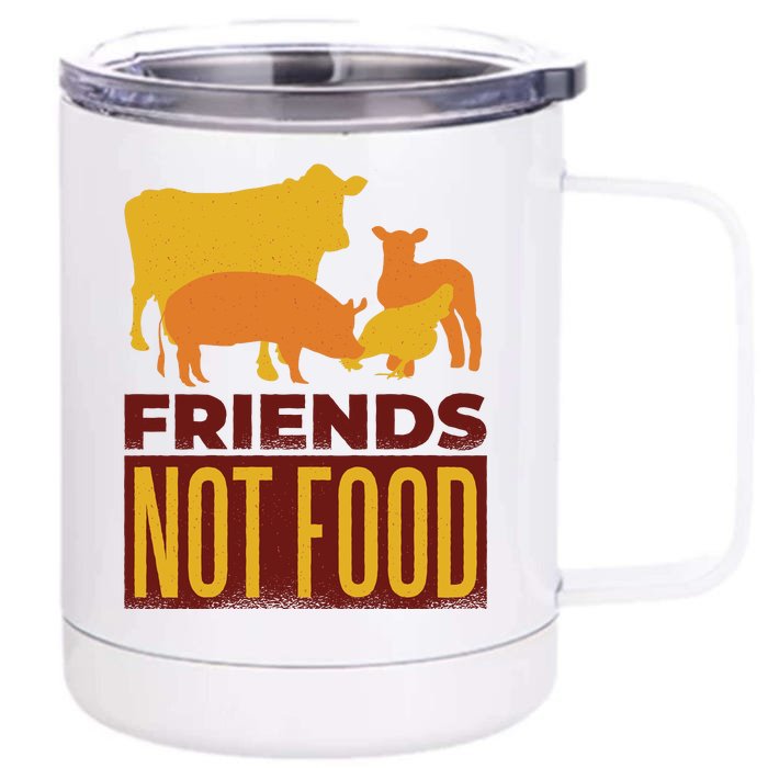 Friends Not Food Front & Back 12oz Stainless Steel Tumbler Cup