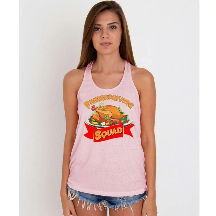 Friendsgiving Squad Funny Thanksgiving Women's Knotted Racerback Tank