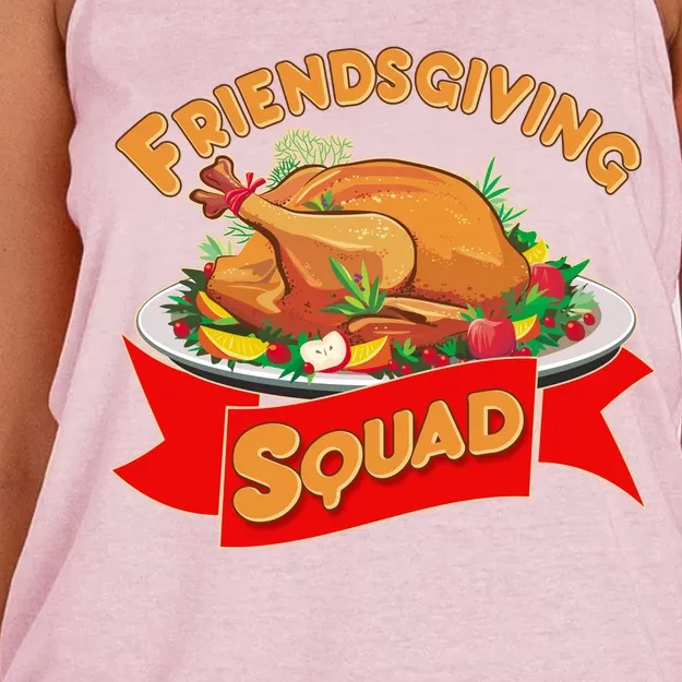 Friendsgiving Squad Funny Thanksgiving Women's Knotted Racerback Tank