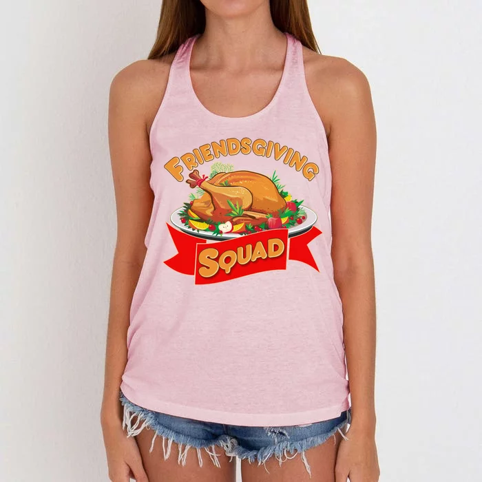 Friendsgiving Squad Funny Thanksgiving Women's Knotted Racerback Tank