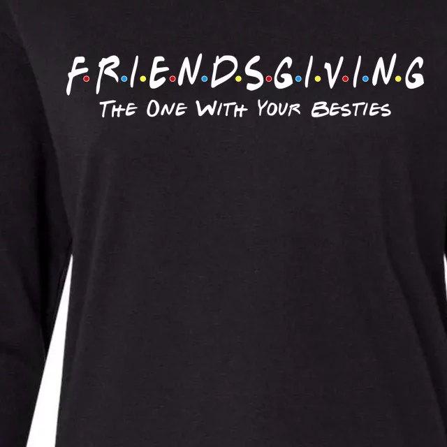 Friendsgiving The One with Your Besties Thanksgiving Womens Cotton Relaxed Long Sleeve T-Shirt