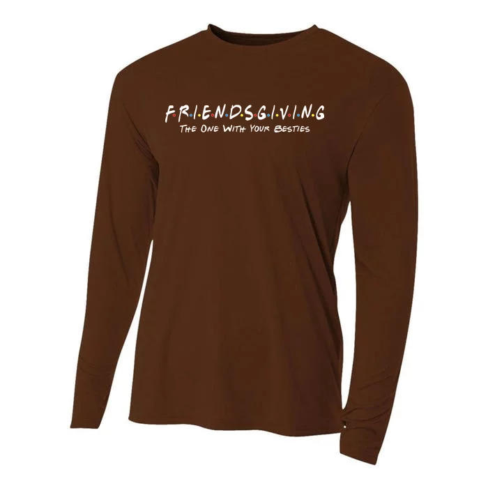 Friendsgiving The One with Your Besties Thanksgiving Cooling Performance Long Sleeve Crew