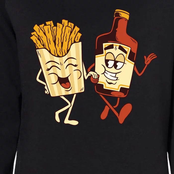 Fries And Ketchup Couple Womens California Wash Sweatshirt