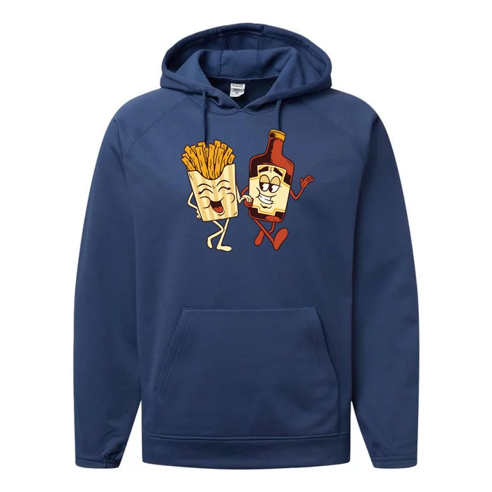 Fries And Ketchup Couple Performance Fleece Hoodie