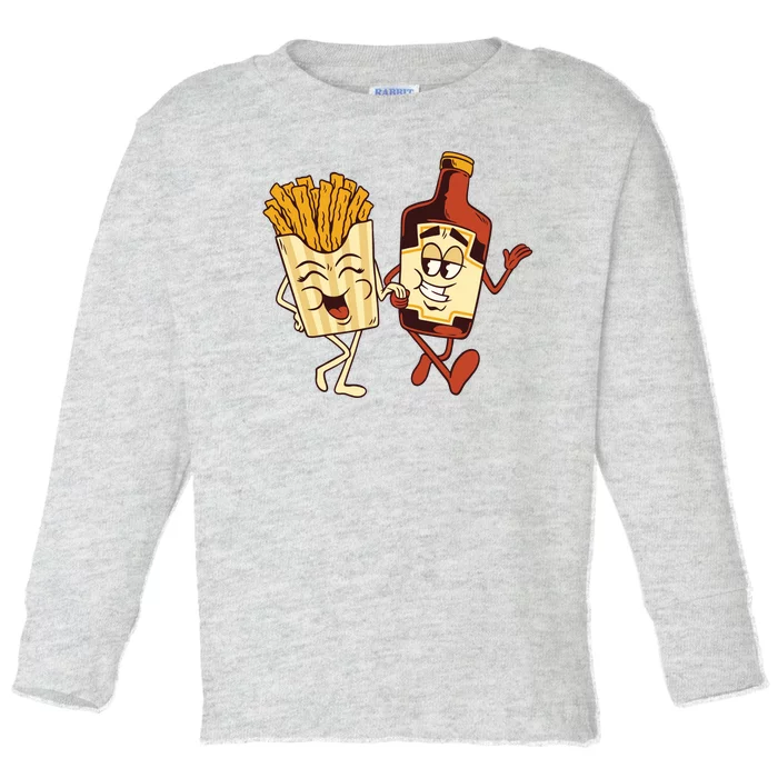 Fries And Ketchup Couple Toddler Long Sleeve Shirt