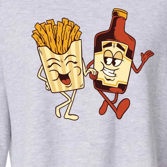 Fries And Ketchup Couple Cropped Pullover Crew