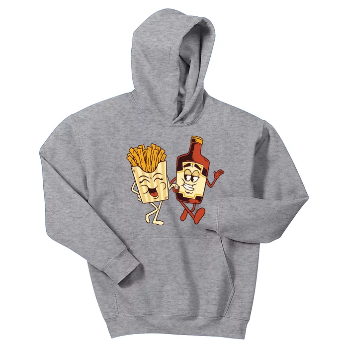 Fries And Ketchup Couple Kids Hoodie