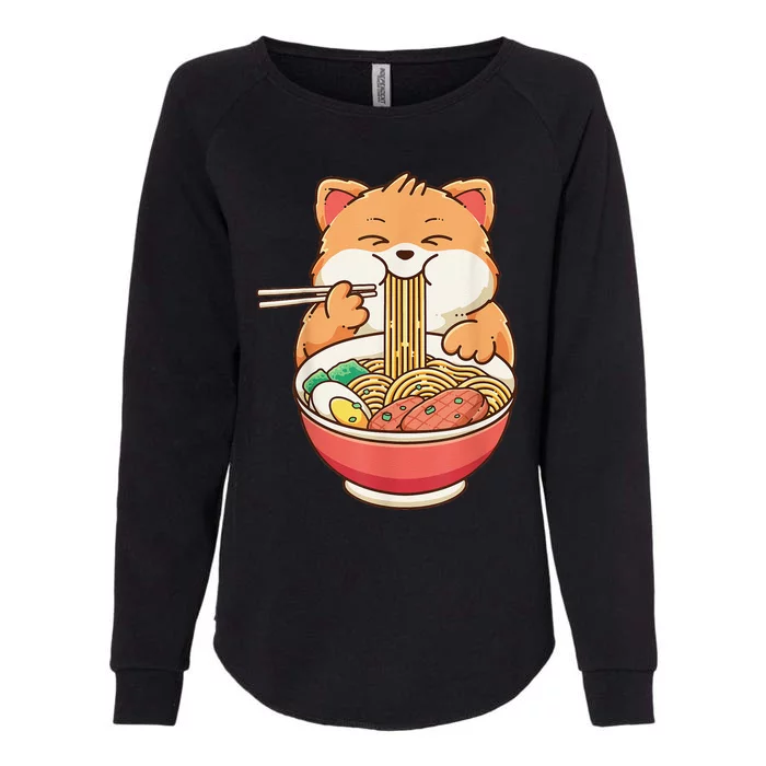 Fox Ra Japanese Noodles Cute Kawaii Anime Womens California Wash Sweatshirt