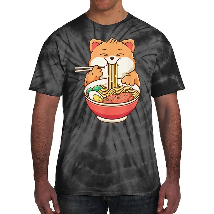 Fox Ra Japanese Noodles Cute Kawaii Anime Tie-Dye T-Shirt