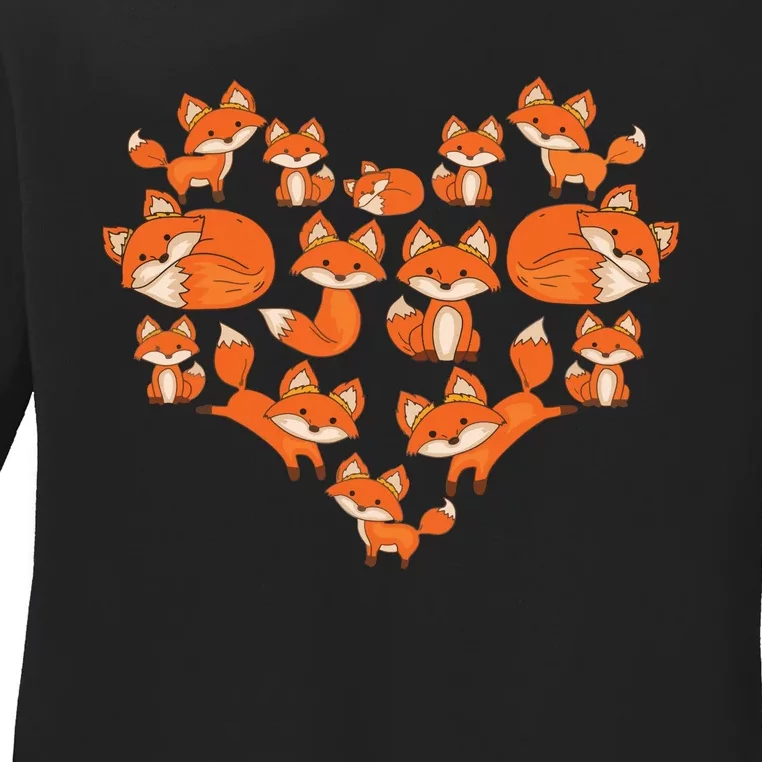 Fox Ramen Japanese Noodles Cute Kawaii Anime Ladies Long Sleeve Shirt