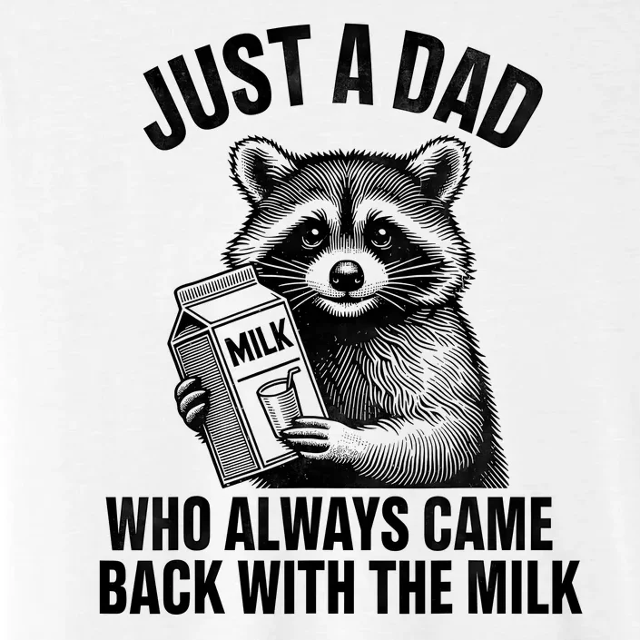 Funny Raccoon Just A Dad Who Always Came Back With The Milk ChromaSoft Performance T-Shirt