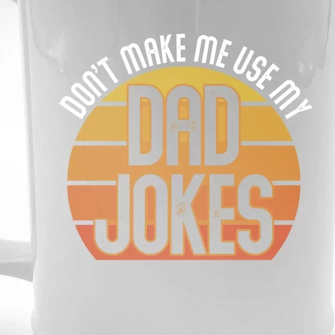 Funny Rad Jokes Punny Dad Fathers Day Gift Dad Jokes Funny Gift Front & Back Beer Stein